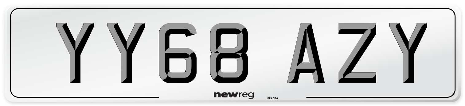 YY68 AZY Number Plate from New Reg